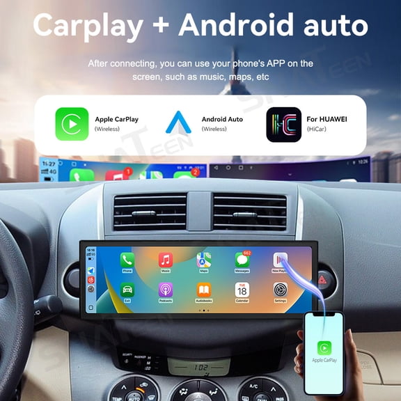 SNATEEN 14.9 inch Carplay Screen/Radio/Multimedia Player for Toyota RAV4 2006-2012 Universal Car Navigation/GPS Upgrade Headunit Android Display 1080P Touch Screen Replace System