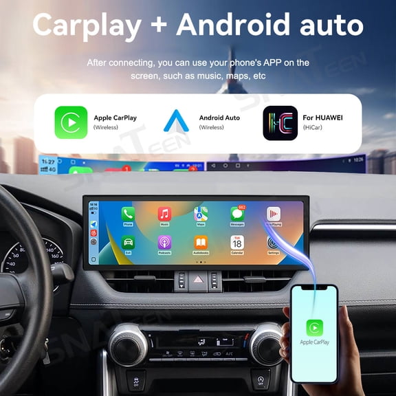 SNATEEN 14.9 inch Carplay Screen/Radio/Multimedia Player for Toyota Wildlander/RAV4 2020-2023 Universal Car Navigation/GPS Upgrade Headunit Android Display 1080P Touch Screen Replace System