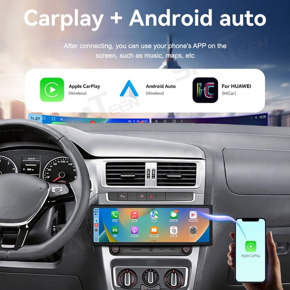 SNATEEN 14.9 inch Carplay Screen/Radio/Multimedia Player for Volkswagen Fox 2014-2018 Universal Car Navigation/GPS Upgrade Headunit Android Display 1080P Touch Screen Replace System