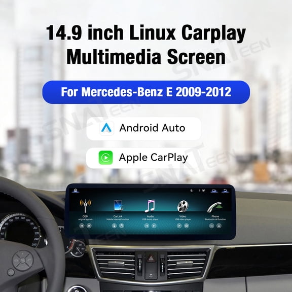 SNATEEN 14.9 inch Linux Carplay Screen/Radio/Multimedia Player for Mercedes-Benz E 2009-2012 Car Navigation/GPS Android 15 Upgrade Headunit 1080P Device Replace System