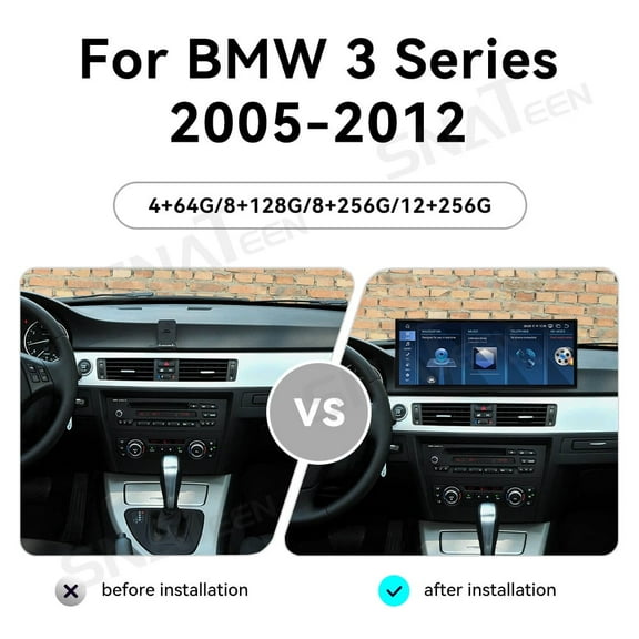 SNATEEN 15.8 inch Carplay Screen Radio Multimedia Player for BMW 3 Series E90 2005-2012 Models Universal Car Navigation GPS Upgrade Headunit Android Display Video 1080P Touch Screen Replace System