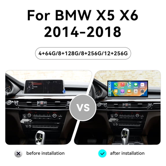SNATEEN 15.8 inch Carplay Screen/Radio/Multimedia Player for BMW X5 X6 2014-2018 Car Navigation/GPS Android 14 Upgrade Headunit 1080P Device Replace System