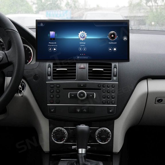 15.8 inch Carplay Screen Radio Multimedia Player for Mercedes-Benz C Class W204 2008-2010 Models Universal Car Navigation GPS Upgrade Headunit Android Display Video 1080P Touch Screen Replace System