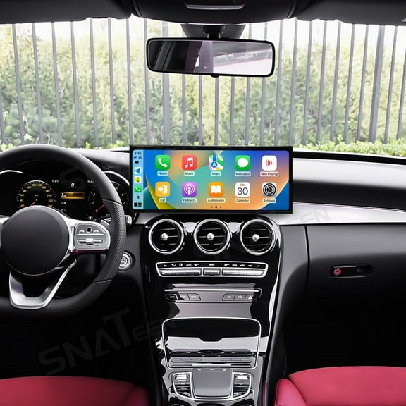 15.8 inch Carplay Screen Radio Multimedia Player for Mercedes-Benz C/GLC W205 2020 2021 Models Universal Car Navigation GPS Upgrade Headunit Android Display Video 1080P Touch Screen Replace System