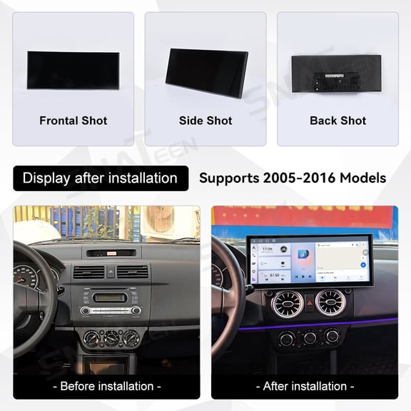 SNATEEN 15.8 inch Carplay Screen/Radio/Multimedia Player for Suzuki Swift 2005-2016 Car Navigation/GPS Android 15 Upgrade Headunit 1080P Touch Screen Device Replace System