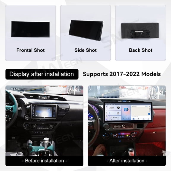 SNATEEN 15.8 inch Carplay Screen/Radio/Multimedia Player for Toyota Hilux 2017-2022 Car Navigation/GPS Android 15 Upgrade Headunit 1080P Touch Screen Device Replace System