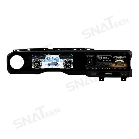 SNATEEN 27.0 inch Dual Screen Car Radio for Jeep Wrangler JL 2018-2021 GPS Navigation Multimedia Video DVD Carplay Stereo Receiver Head Unit (Black)