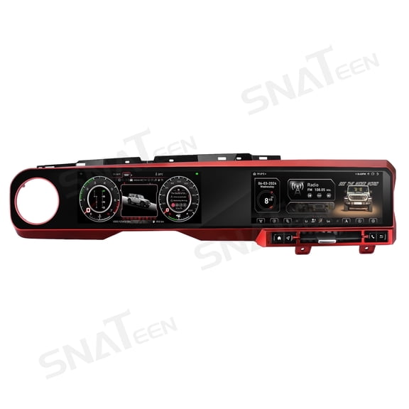 SNATEEN 8+128GB Dual Screen Android Car Radio Stereo for Jeep Wrangler JL Gladiator JT 2018-2023 GPS Navigation Support DSP in Dash Headunit Multimedia Player Car Auto Radio (Red)