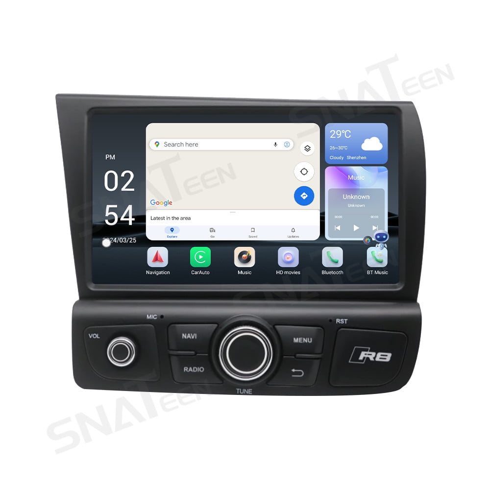 SNATEEN Android 13 Car Radio for Audi R8 2007-2015 Head Unit Stereo 8.0 ...