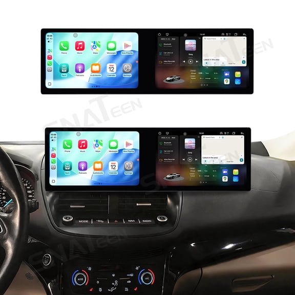 SNATEEN Dual 10.1 inch Carplay Screen/Radio/Multimedia Player for Ford Kuga 2013-2018 Universal Car Navigation/GPS Upgrade Headunit Android Display 1080P Touch Screen Replace System