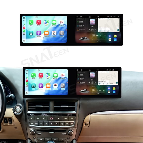 SNATEEN Dual 10.1 inch Carplay Screen/Radio/Multimedia Player for Lexus IS 2006-2012 Universal Car Navigation/GPS Upgrade Headunit Android Display 1080P Touch Screen Replace System