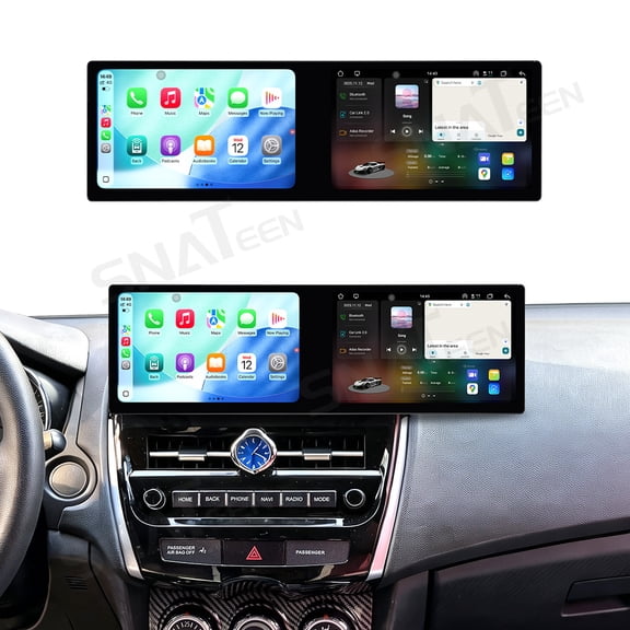 SNATEEN Dual 10.1 inch Carplay Screen/Radio/Multimedia Player for Mitsubishi ASX 2013-2020 Universal Car Navigation/GPS Upgrade Headunit Android Display 1080P Touch Screen Replace System