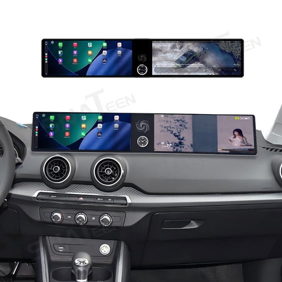 SNATEEN Dual 12.3 inch Carplay Screen/Radio/Multimedia Player for Audi Q2L 2018 2019 2020 Models Universal Car Navigation/GPS Upgrade Headunit Android Display 1080P Touch Screen Replace System