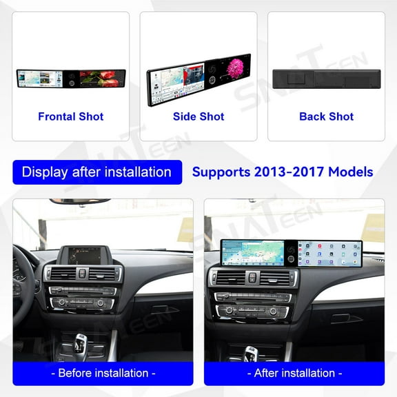 SNATEEN Dual 12.3 inch Carplay Screen/Radio/Multimedia Player for BMW 1 Series 2013-2017 Models Universal Car Navigation/GPS Upgrade Headunit Android Display 1080P Touch Screen Replace System