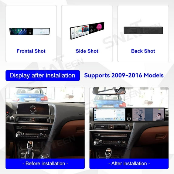 SNATEEN Dual 12.3 inch Carplay Screen/Radio/Multimedia Player for BMW 6 Series 2009-2016 Universal Car Navigation/GPS Upgrade Headunit Android Display 1080P Touch Screen Replace System