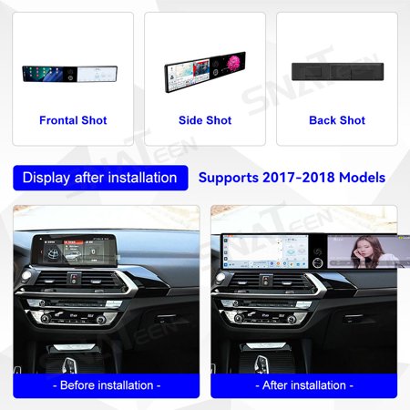SNATEEN Dual 12.3 inch Carplay Screen/Radio/Multimedia Player for BMW X3/X4 2017-2018 Models Universal Car Navigation/GPS Upgrade Headunit Android Display 1080P Touch Screen Replace System