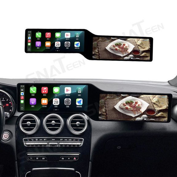 SNATEEN Dual 12.3 inch Carplay Screen/Radio/Multimedia Player for Benz C Class/GLC Class 2015-2022 Car Navigation/GPS Upgrade Headunit Android Display 1080P Touch Screen Replace System