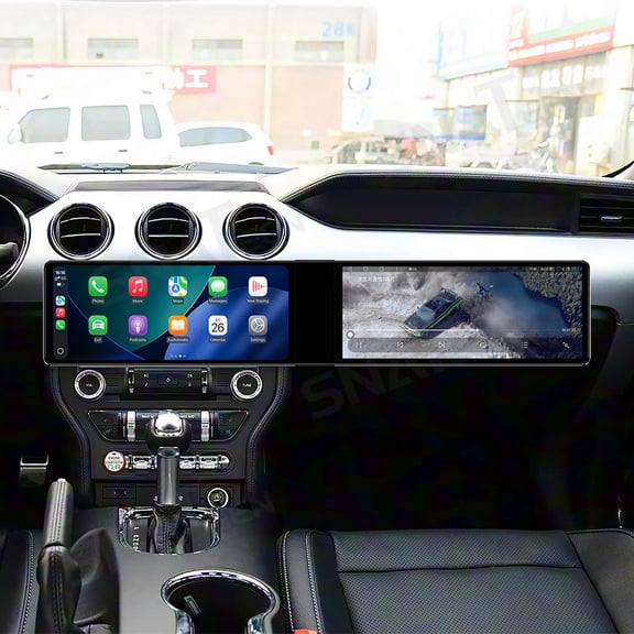 SNATEEN Dual 12.3 inch Carplay Screen/Radio/Multimedia Player for Ford Mustang 2015-2019 Car Navigation/GPS Upgrade Headunit Android Display 1080P Touch Screen Receiver Replace System