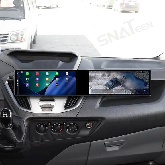SNATEEN Dual 12.3 inch Carplay Screen/Radio/Multimedia Player for Ford Transit Custom 2012-2017 Car Navigation/GPS Upgrade Headunit Android Display 1080P Touch Screen Receiver Replace System