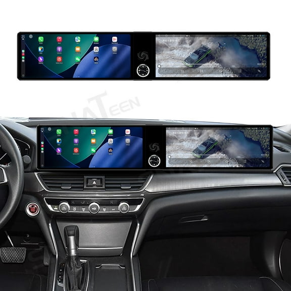 SNATEEN Dual 12.3 inch Carplay Screen/Radio/Multimedia Player for Honda Insight/Accord 2018-2022 Models Universal Car Navigation/GPS Upgrade Headunit Android Display 1080P Touch Screen Replace System