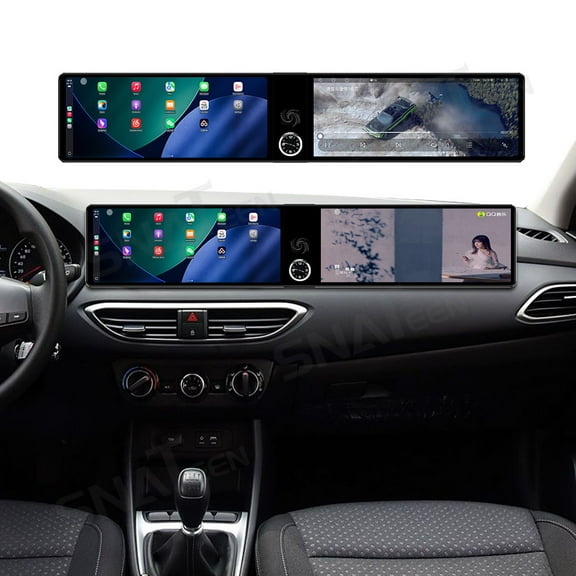 SNATEEN Dual 12.3 inch Carplay Screen/Radio/Multimedia Player for Hyundai Elantra 2017-2020 Models Universal Car Navigation/GPS Upgrade Headunit Android Display 1080P Touch Screen Replace System