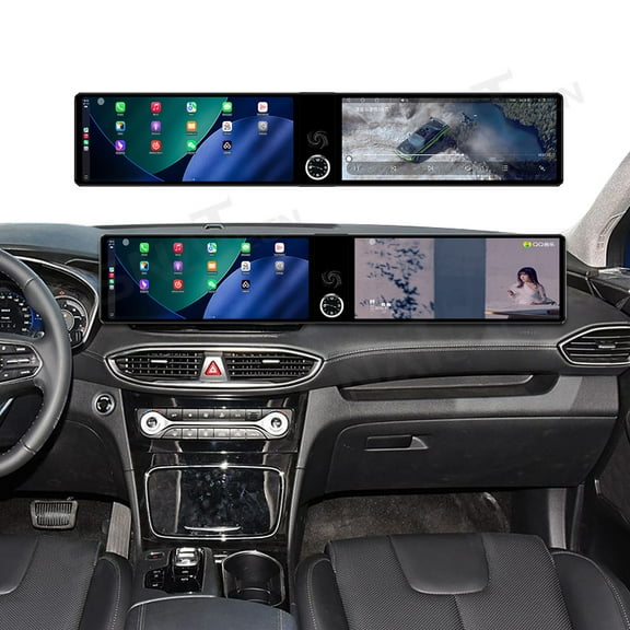 SNATEEN Dual 12.3 inch Carplay Screen/Radio/Multimedia Player for Hyundai Santa Fe 2017-2021 Models Universal Car Navigation/GPS Upgrade Headunit Android Display 1080P Touch Screen Replace System