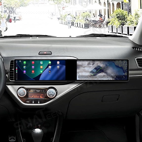 SNATEEN Dual 12.3 inch Carplay Screen/Radio/Multimedia Player for Kia Picanto 2011-2017 Car Navigation/GPS Upgrade Headunit Android Display 1080P Touch Screen Receiver Replace System