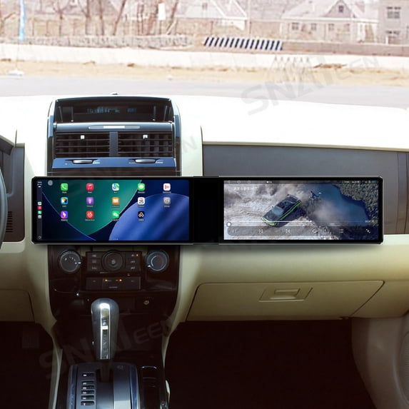 SNATEEN Dual 12.3 inch Carplay Screen/Radio/Multimedia Player for Mazda Tribute 2007-2012 Car Navigation/GPS Upgrade Headunit Android Display 1080P Touch Screen Receiver Replace System