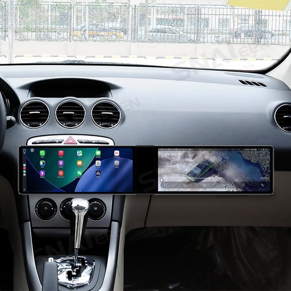 SNATEEN Dual 12.3 inch Carplay Screen/Radio/Multimedia Player for Peugeot 408 2010 2011 2012 2013 Car Navigation/GPS Upgrade Headunit Android Display 1080P Touch Screen Receiver Replace System