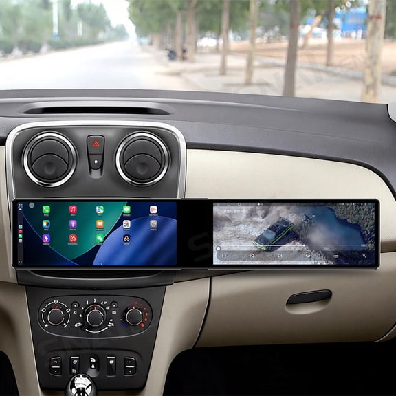 SNATEEN Dual 12.3 inch Carplay Screen/Radio/Multimedia Player for Renault Logan/Dacia/Duster 2009-2015 Car Navigation/GPS Upgrade Headunit Android Display 1080P Touch Screen Receiver Replace System