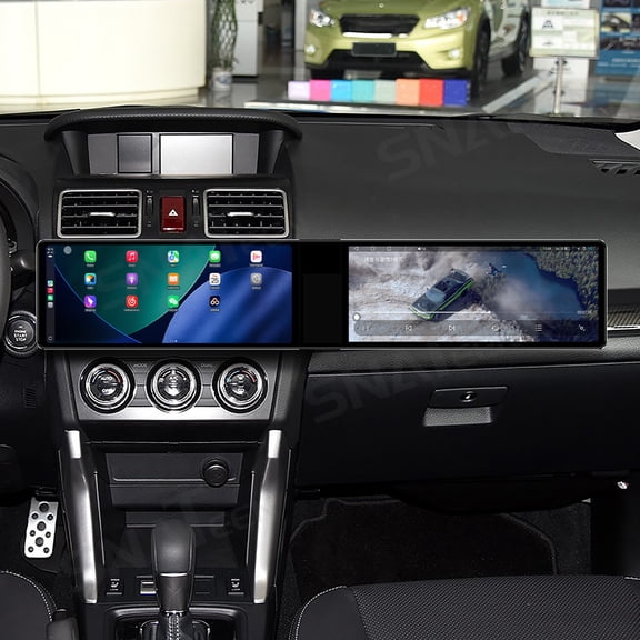 SNATEEN Dual 12.3 inch Carplay Screen/Radio/Multimedia Player for Subaru Crosstrek/WRX/Levorg/Forester 2012-2015 Universal Car Navigation/GPS Upgrade Headunit Android Display Touch Screen 1080P