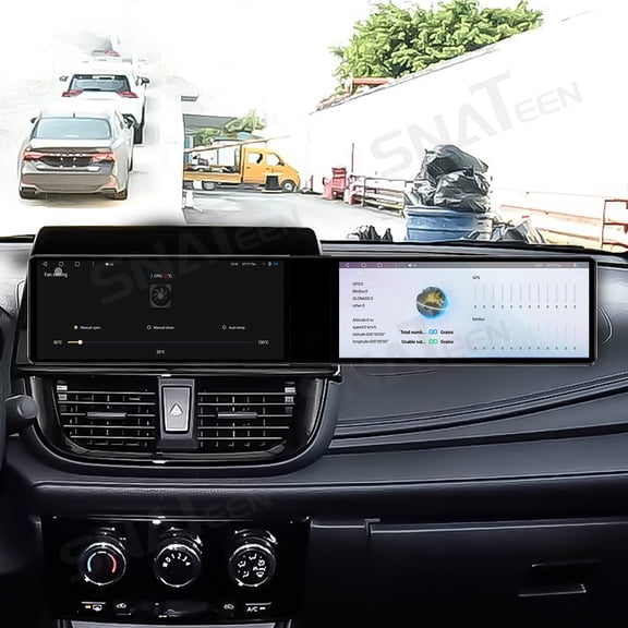 SNATEEN Dual 12.3 inch Carplay Screen/Radio/Multimedia Player for Toyota YARiS L/VIOS 2017-2021 Car Navigation/GPS Upgrade Headunit Android Display 1080P Touch Screen Receiver Replace System