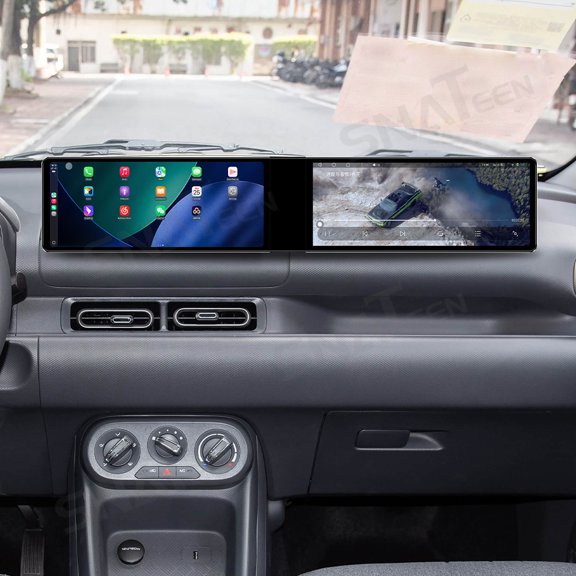 SNATEEN Dual 12.3 inch Carplay Screen/Radio/Multimedia Player for Wuling Hongguang EV 2025-2026 Car Navigation/GPS Upgrade Headunit Android Display 1080P Touch Screen Receiver Replace System
