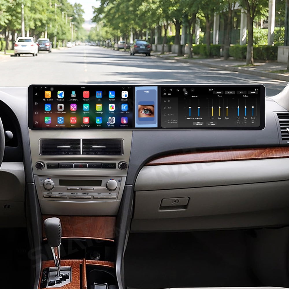 SNATEEN Dual 12.3 inch Carplay Screen/Radio for Toyota Camry 2006-2011 ...