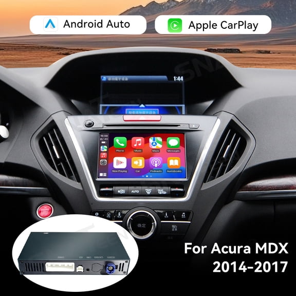 SNATEEN Wireless Carplay & Android Auto Decoder for Acura MDX 2014-2017, OEM Screen Activation Kit with Mirror Link, USB/AirPlay, Steering Wheel Control