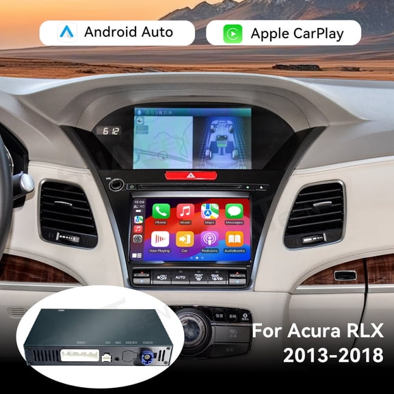 SNATEEN Wireless Carplay & Android Auto Decoder for Acura RLX 2013-2018, OEM Screen Activation Kit with Mirror Link, USB/AirPlay, Steering Wheel Control