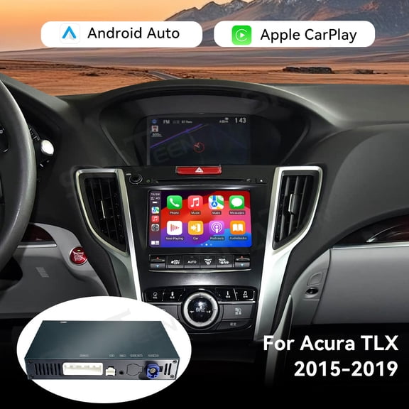 SNATEEN Wireless Carplay & Android Auto Decoder for Acura TLX 2015-2019, OEM Screen Activation Kit with Mirror Link, USB/AirPlay, Steering Wheel Control