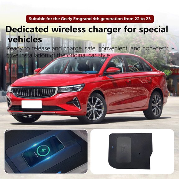 SNATEEN Wireless Charging Pad for Geely Emgrand 4th generation 2022-2023 Fast Qi Charger Direct Fit Replacement Phone Charger Upgrade Easy Installation