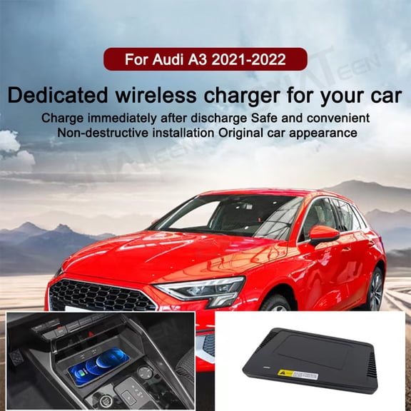SNATEEN Wireless Charging Pad for Audi A3 2021-2022 | Fast Qi Charger | Direct Fit Replacement Phone Charger Upgrade Easy Installation