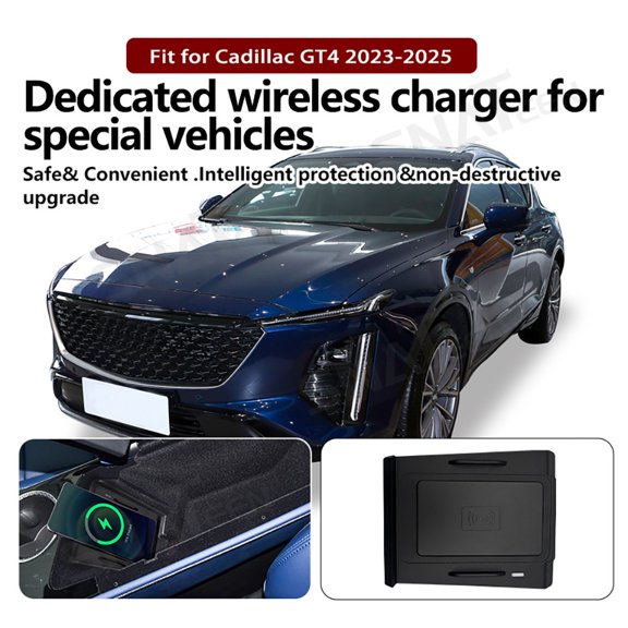 SNATEEN Wireless Charging Pad for Cadillac GT4 2023-2025 Fast Qi Charger Direct Fit Replacement Phone Charger Upgrade Easy Installation