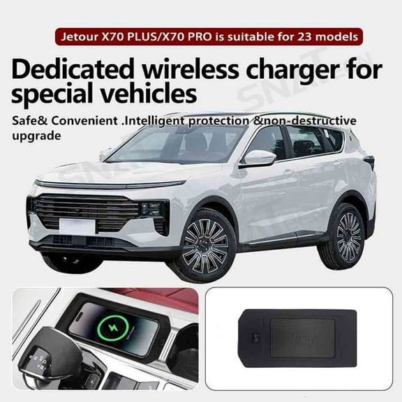 SNATEEN Wireless Charging Pad for Jetour X70 PLUS/X70 PRO 2023 Fast Qi Charger Direct Fit Replacement Phone Charger Upgrade Easy Installation