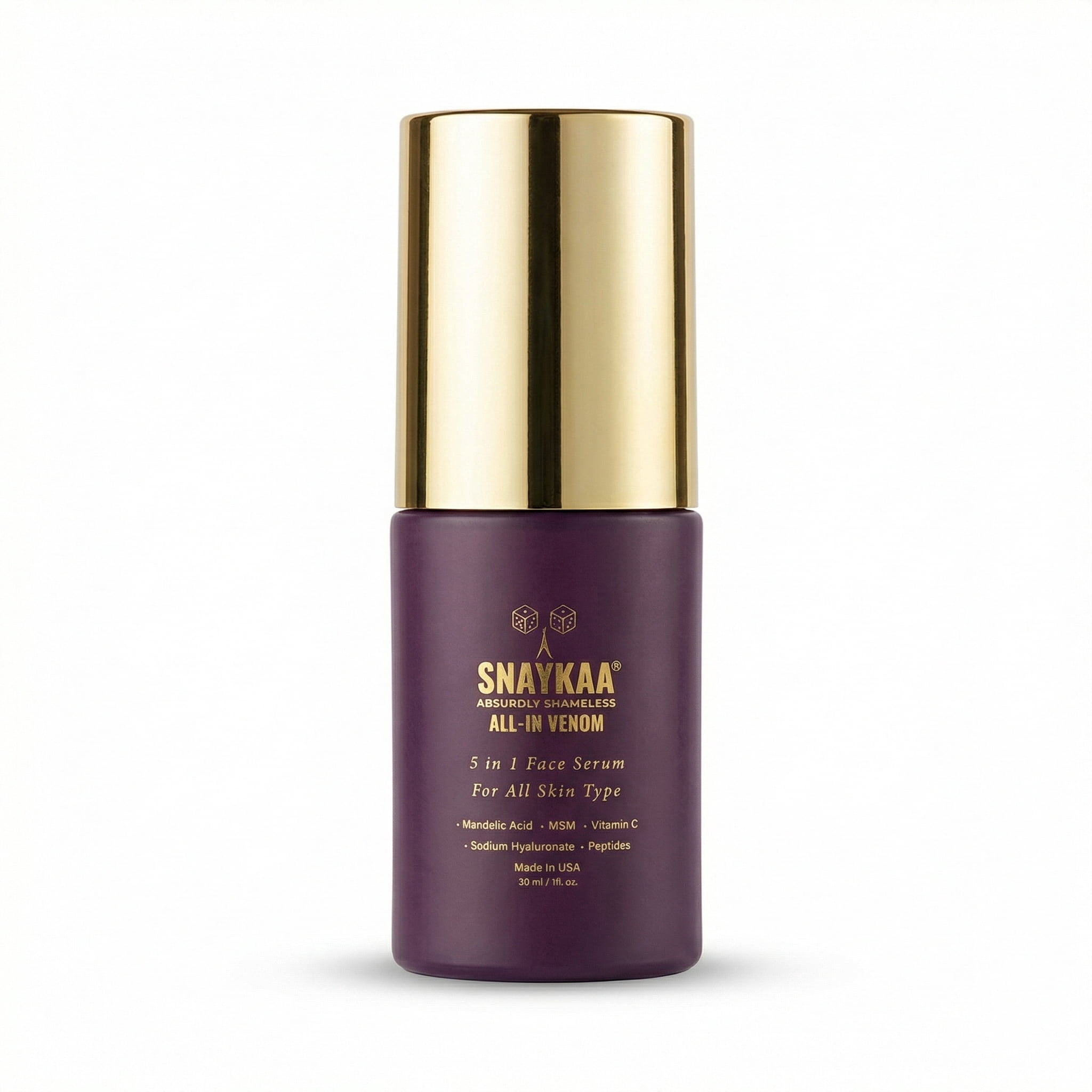 Snaykaa Brightening Face Serum – Dark Spots & Anti-Aging | Niacinamide, Vitamin C, Hyaluronic Acid & Peptides – Lightweight, Vegan, Made in USA – 30ml