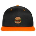 thumbnail image 1 of SNBCK Embroidered Hamburger Snapback Hat for Men and Women-EM-0030-Black-Orange, 1 of 2