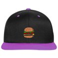 thumbnail image 1 of SNBCK Embroidered Hamburger Snapback Hat for Men and Women-EM-0030-Black-Purple, 1 of 2