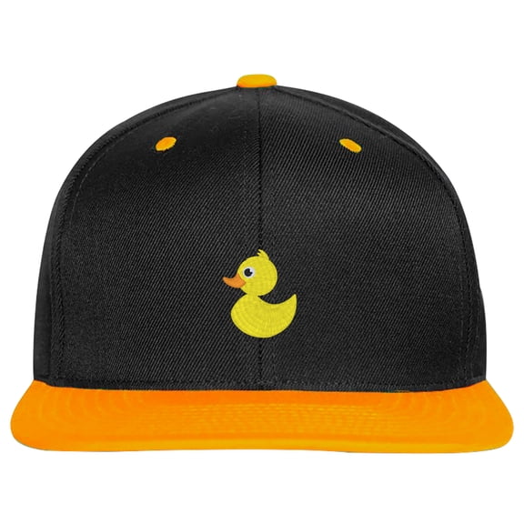 SNBCK Embroidered Rubber Duck Snapback Hat for Men and Women-RubberDuck-EM-0018-Black-Yellow