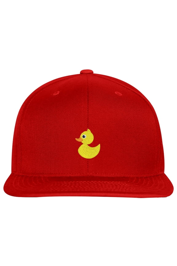 SNBCK Embroidered Rubber Duck Snapback Hat for Men and Women-RubberDuck-EM-0018-Red