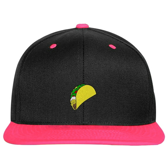 SNBCK Embroidered Taco Snapback Hat for Men and Women-EM-0017-Black-Pink