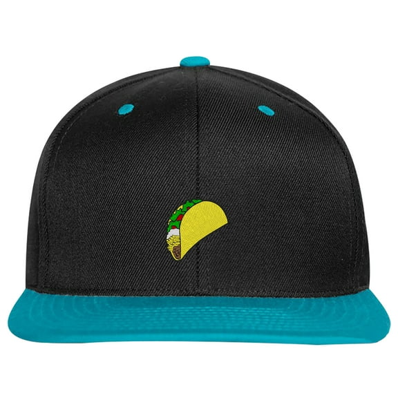 SNBCK Embroidered Taco Snapback Hat for Men and Women-EM-0017-Black-Teal