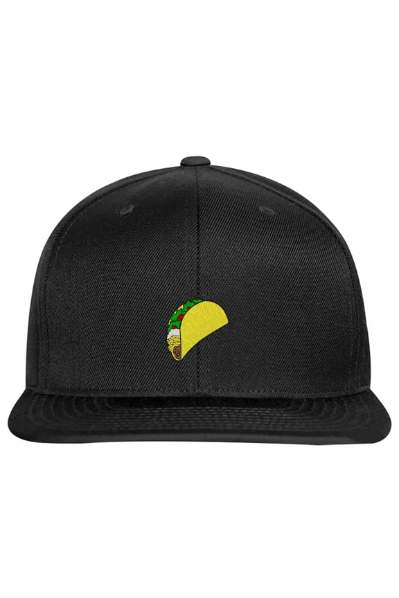 SNBCK Embroidered Taco Snapback Hat for Men and Women-EM-0017-Black