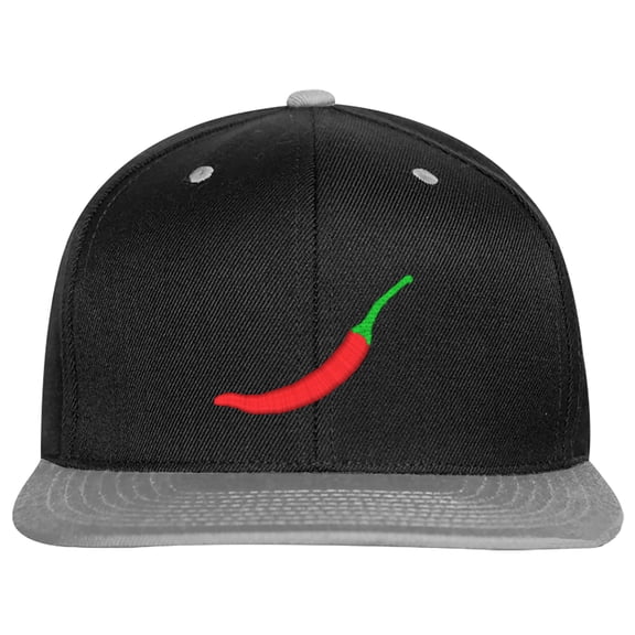 SNBCK Red Chili Hot Pepper Snapback Hat for Men and Women-EM-0031-Black-Gray